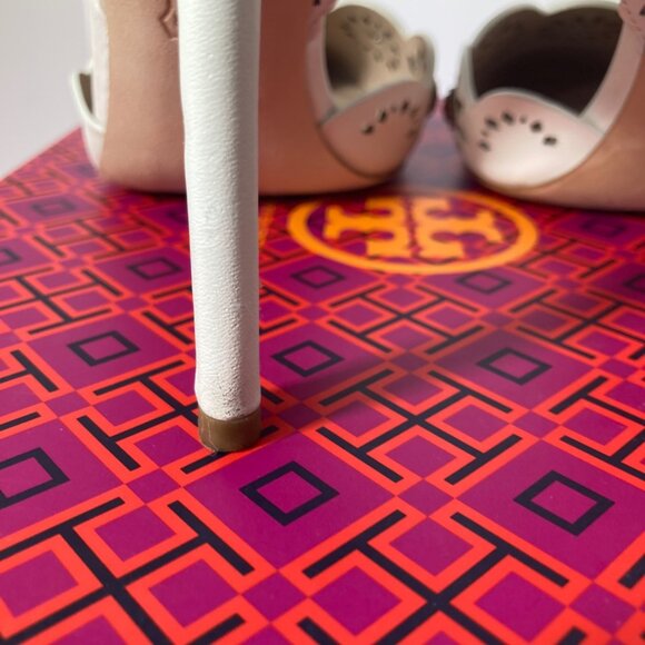 Womens Tory‎ Burch Perforated Marguerite Slingback Nappa Leather Shoes 8.5 Ivory - Picture 10 of 11